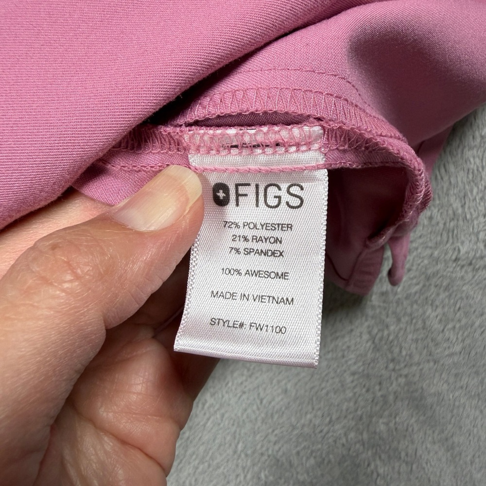 FIGS Casma Scrub Top Womens Large Pink V-Neck Short Sleeve FW1100 - Picture 6 of 9
